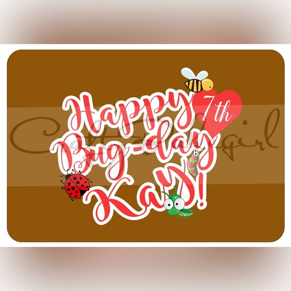 Personalized & Customized Avah Bug 18th Birthday Cake Topper for 1/4 Sheet Cake - Picture 7 of 10